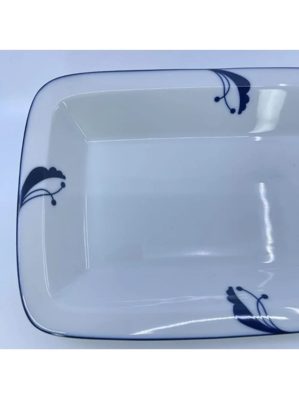 vintage dansk flora bayberry blue rectangular baking dish porcelain japan